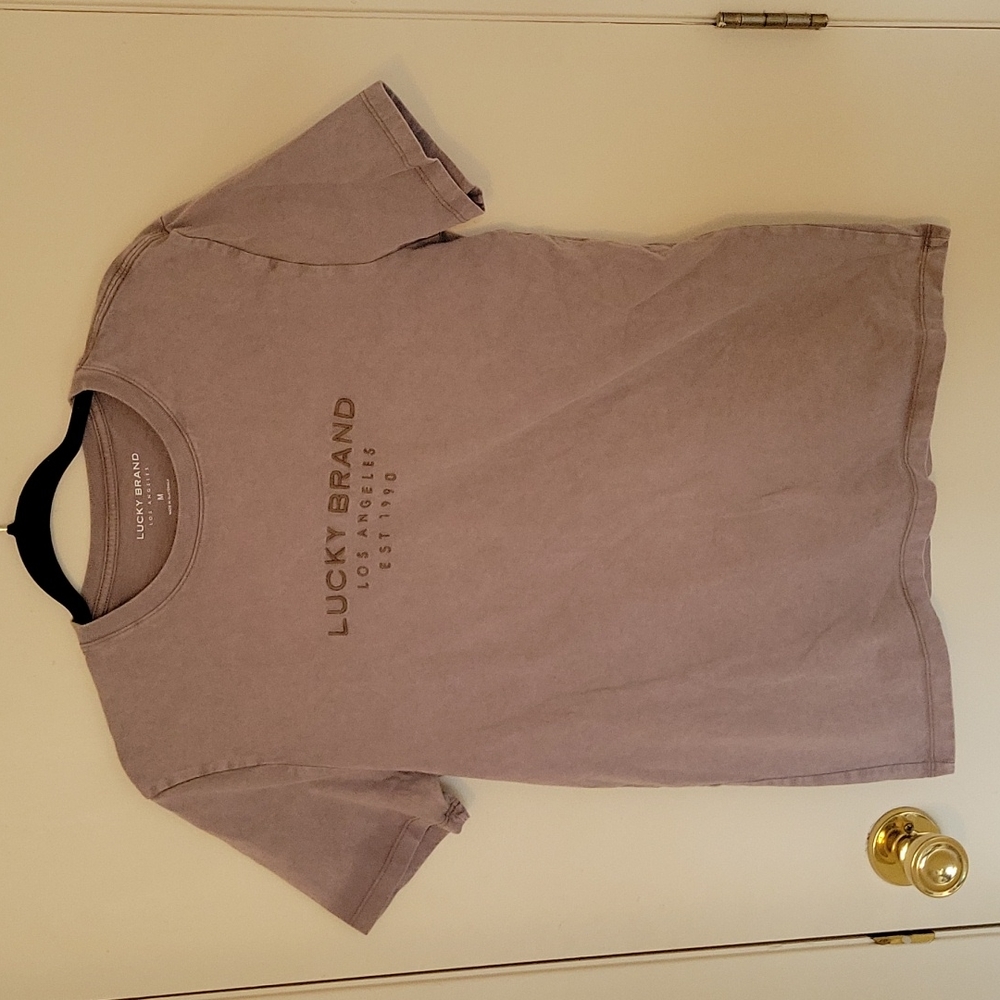 Lucky brand men's tshirt. Vintage look. Color ashey pink. Size M